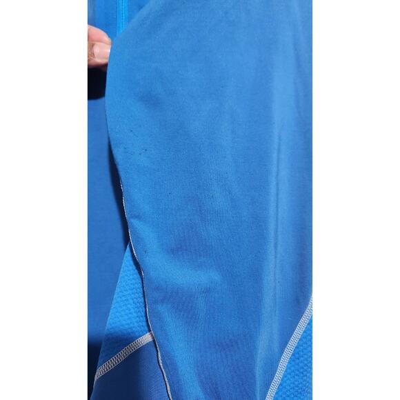 Marmot Shirt Men's Large Blue Two Tone Tech Lightweight ¼ Zip Pullover Baselayer - Picture 8 of 15